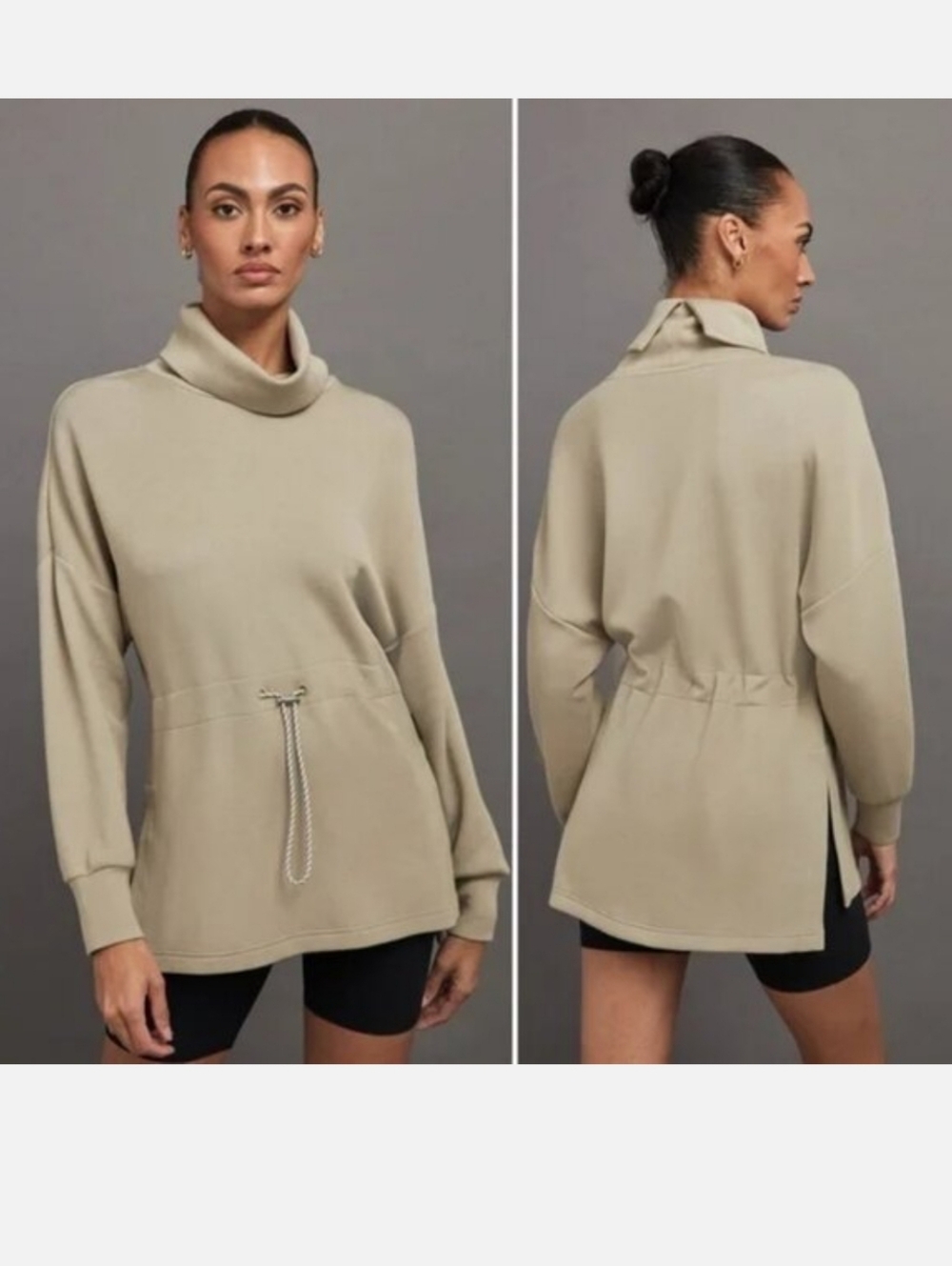 Varley Womens Size L Freya Sweat Lightweight Doubleface Funnel Neck‎ Pullover
